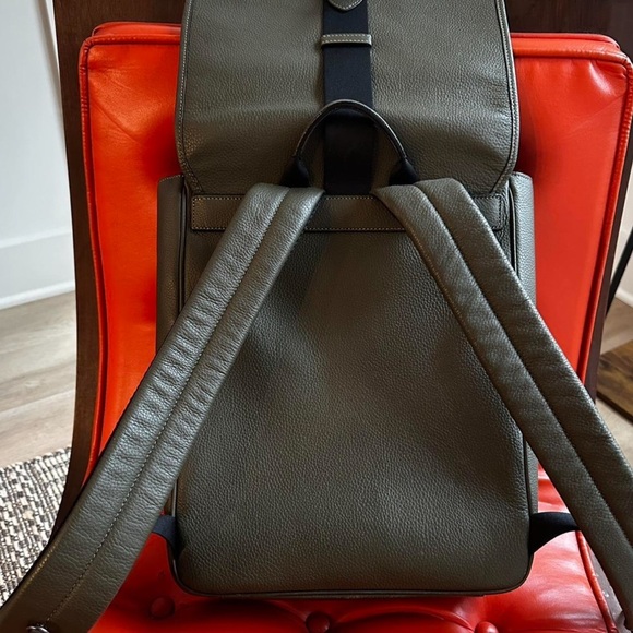 COACH Blaine Olive Green Leather Men's Backpack - Picture 5 of 10